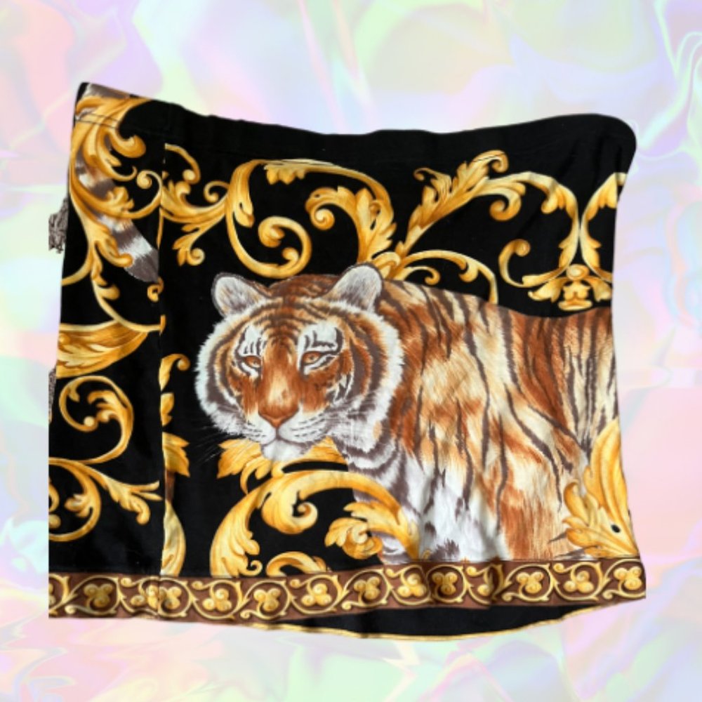 Salvatore Ferragamo VTG size M limited edition tiger print baroque skirt